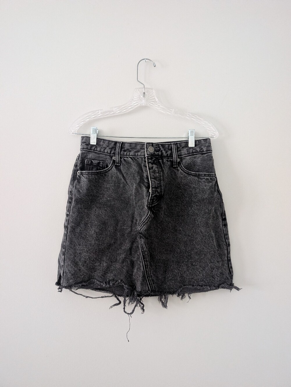 Old Navy Black Denim High Waisted Mini Skirt